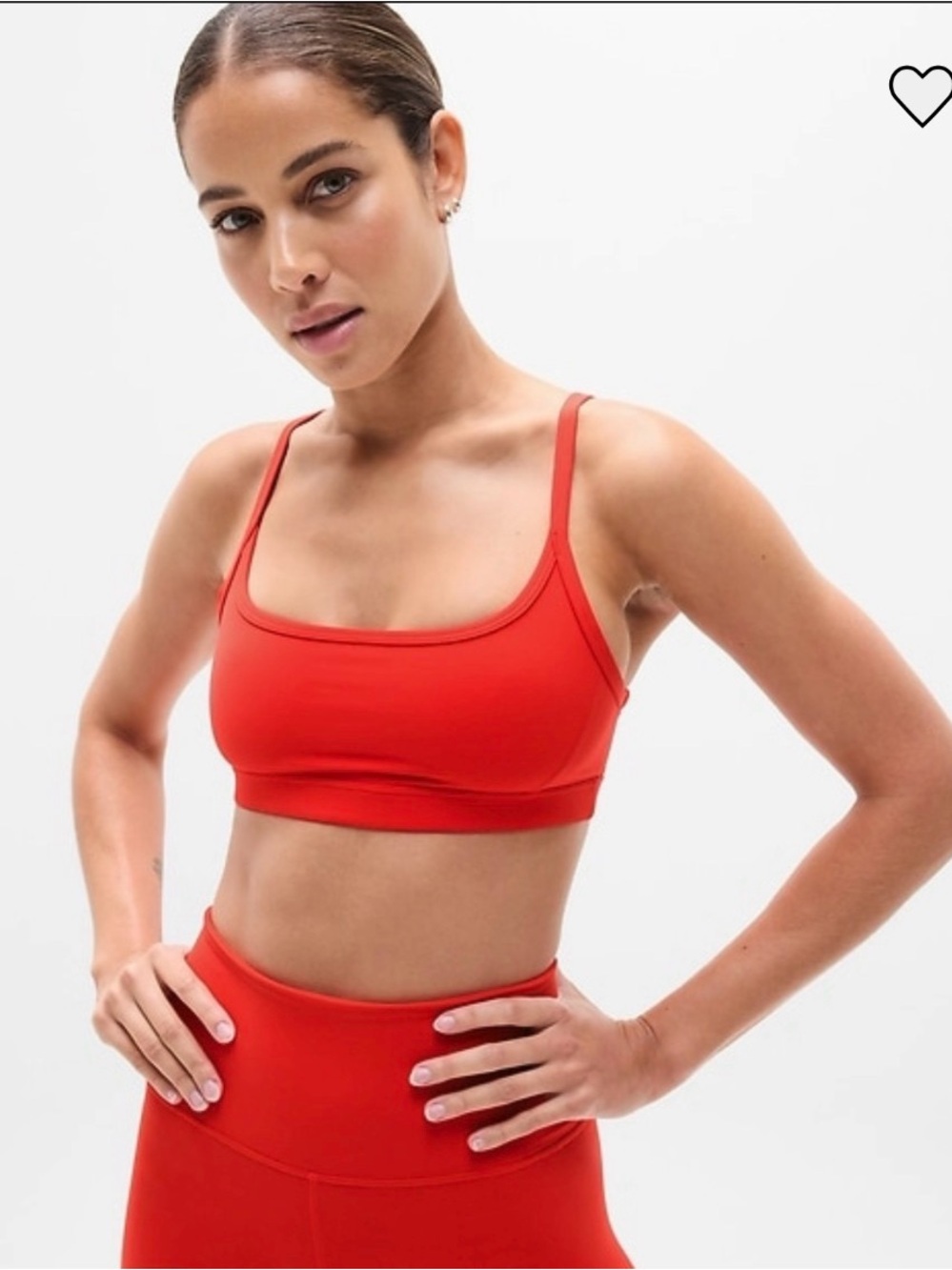 Red Square Neck Sports Bra